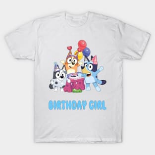 Bluey & Bingo Birthday Girl T-Shirt | Cute Birthday Party Outfit for Girls T-Shirt